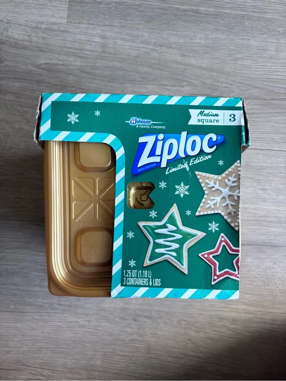 Ziploc Limited Edition Medium Square Food Storage Containers - Gold
